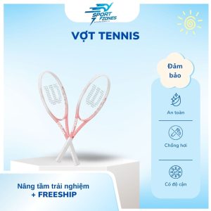 Hình ảnh vợt tennis cho người mới tập đánh màu hồng