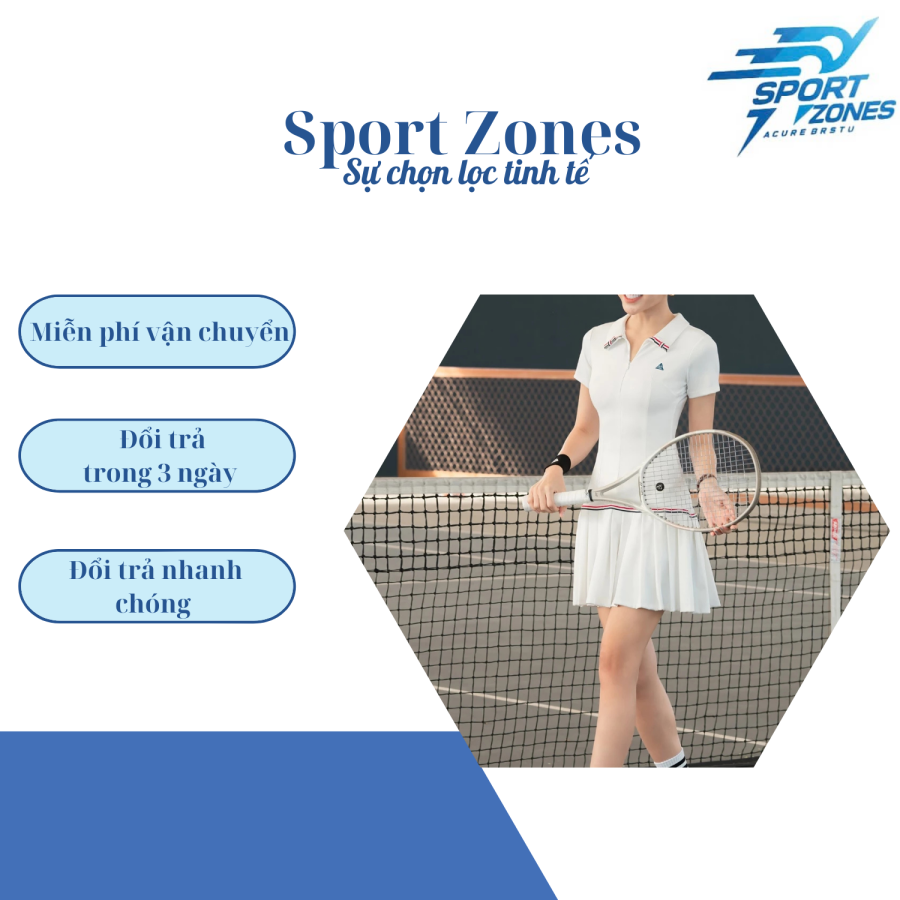 váy pickleball tặng kèm quần bảo hộ chất liệu thun co giãn